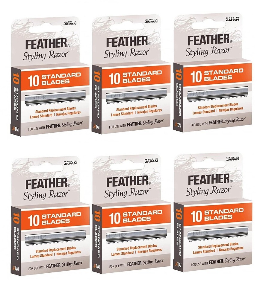 Pack of 6 Feather Styling Replacement Razor Blades