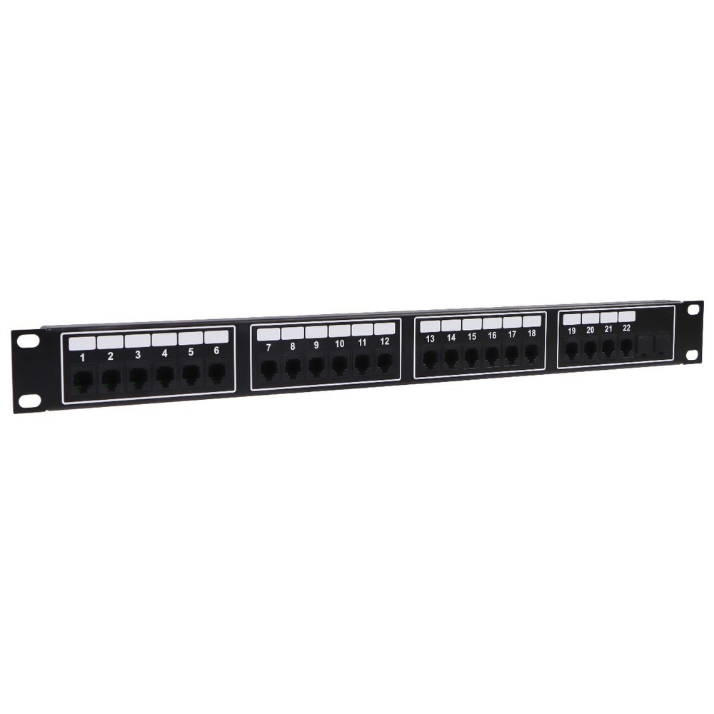 (19-inch) 22-Port Ethernet Patch Panel (E340029) - Black