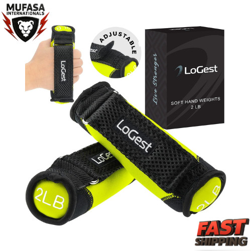 Soft Hand Weights with Adjustable Straps | 2LB Neoprene Dumbbells