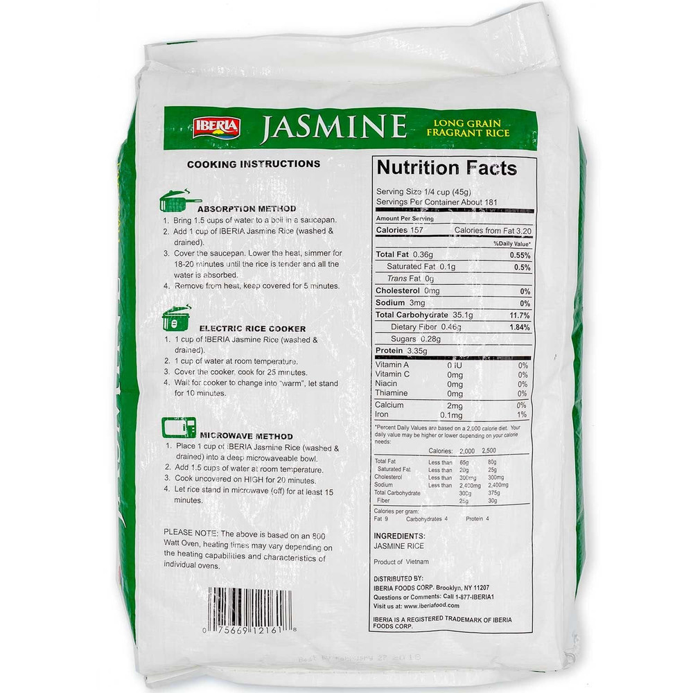 Jasmine Long Grain Fragrant Rice, 18 Pound