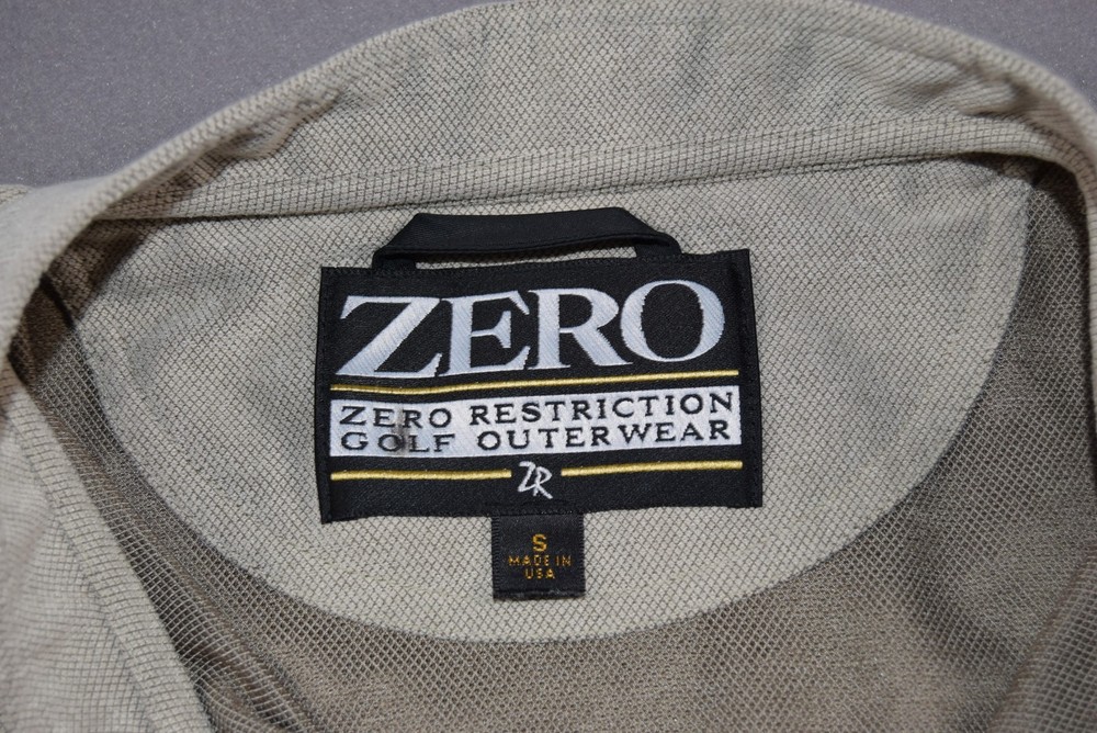 Zero Restriction Jacket Mens Small Khaki Woven Golf Outerwear Pullover Bomber