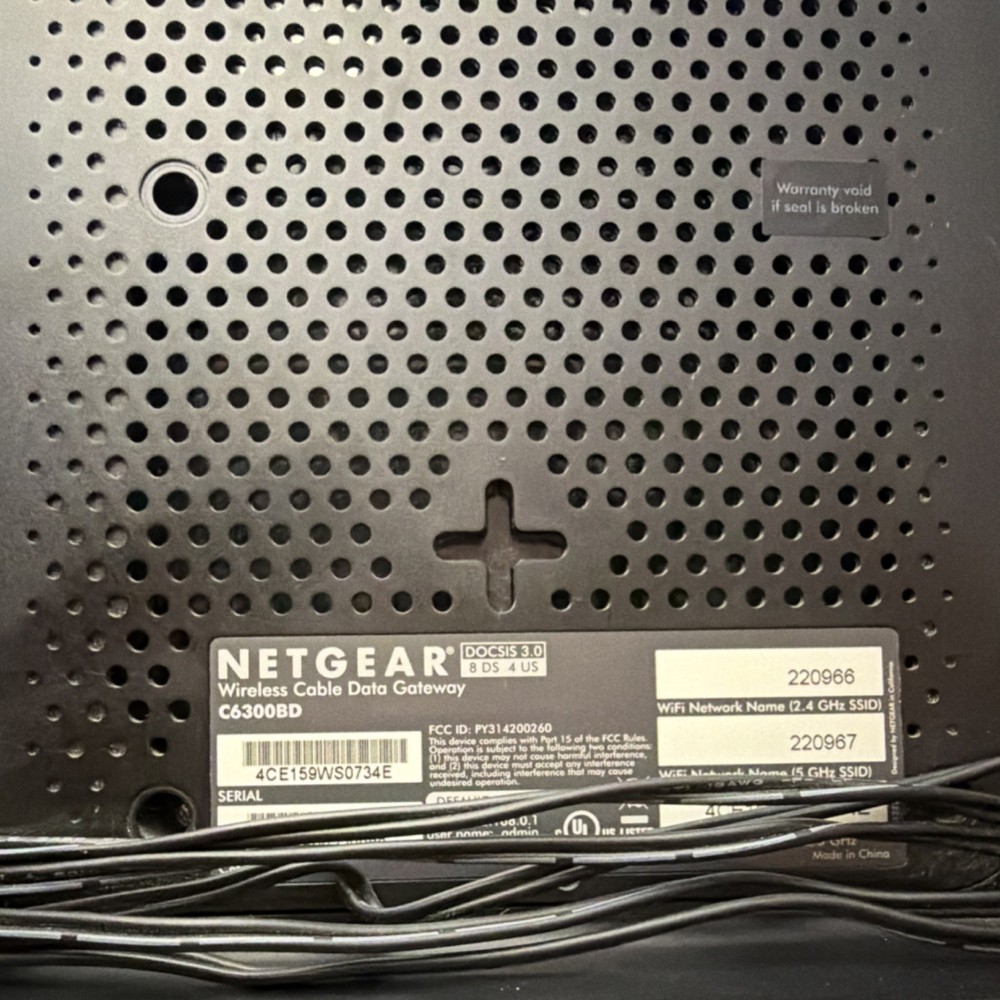 NETGEAR C6300BD DOCSIS 3.0 Wireless Cable Modem Router Combo Black