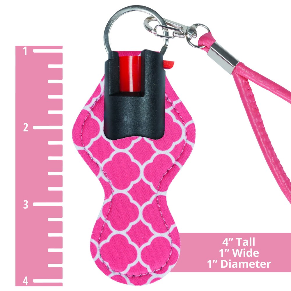 Pepper Spray holder for key Keychain (Pink-Checker)combo pack