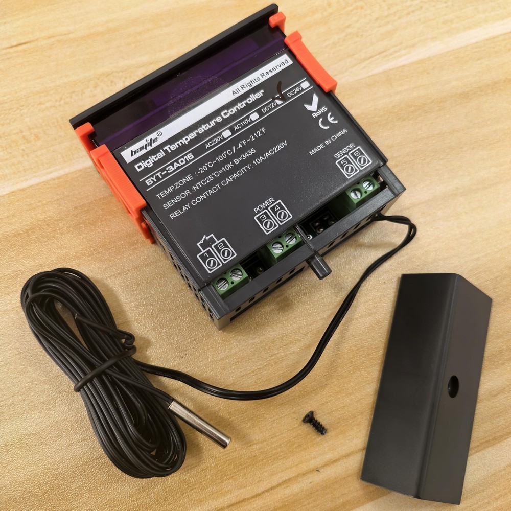 bayite DC 12V Fahrenheit Digital Temperature Controller 10A 1 Relay with NTC ...