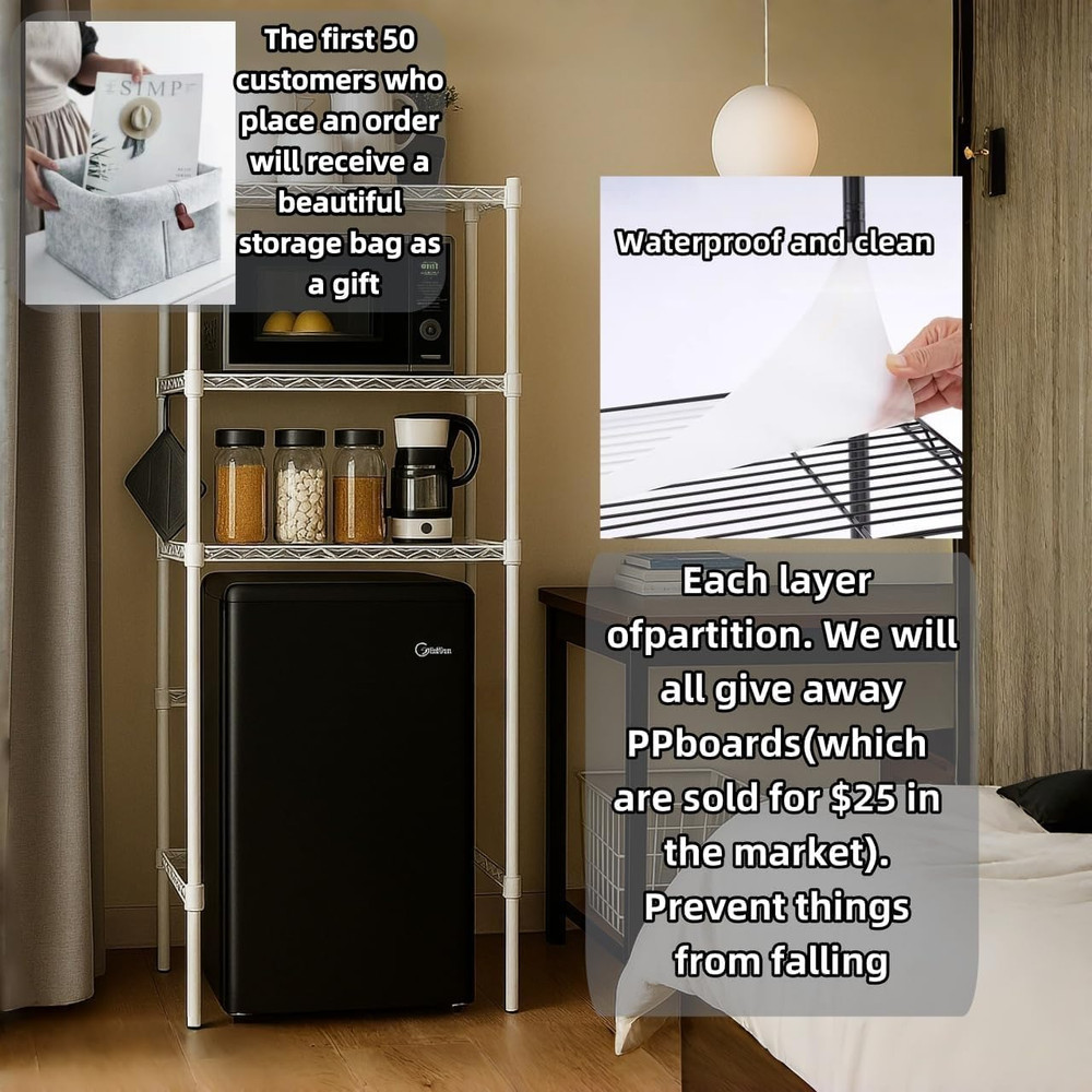 Dorm Mini Fridge Stand with Storage,Over Mini Fridge Shelf ,Small Refrigerator a