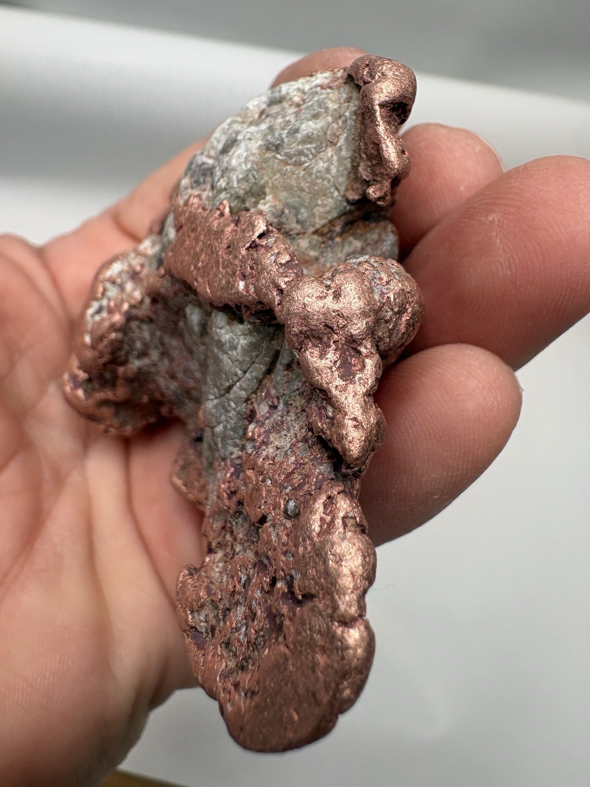 Pure Native Michigan Solid Copper Nugget Specimen Keweenaw Peninsula Mineral