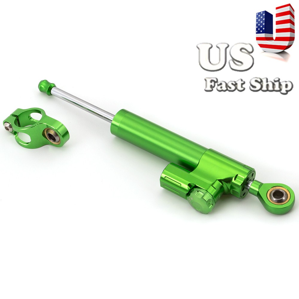 CNC Green Steering Damper Linear Stabilizer Reversed Safety Control Universal