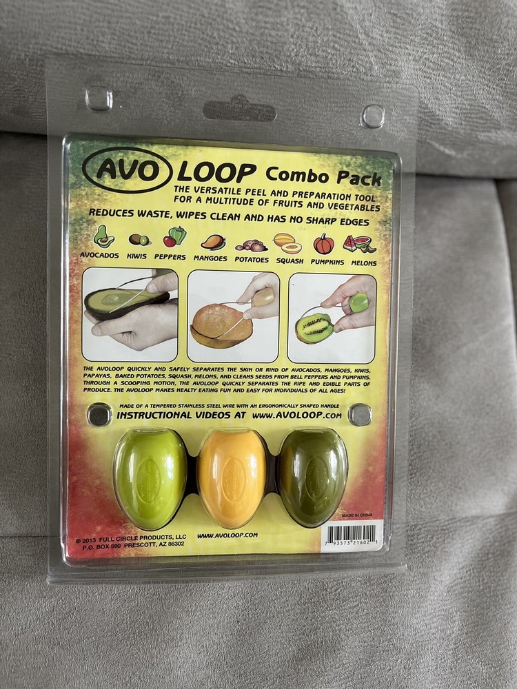 AvoLoop Combo Pack Fruit & Vegetable Peeler & Preparation Tool - 3pc Set NEW