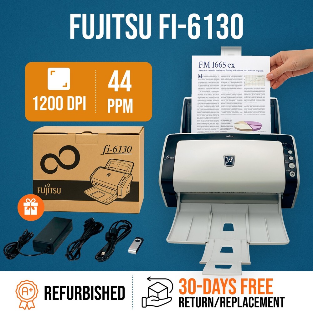 Fujitsu FI-6130 Document Pass-Through Document Scanner FULL PACKAGE IN BOX🔥
