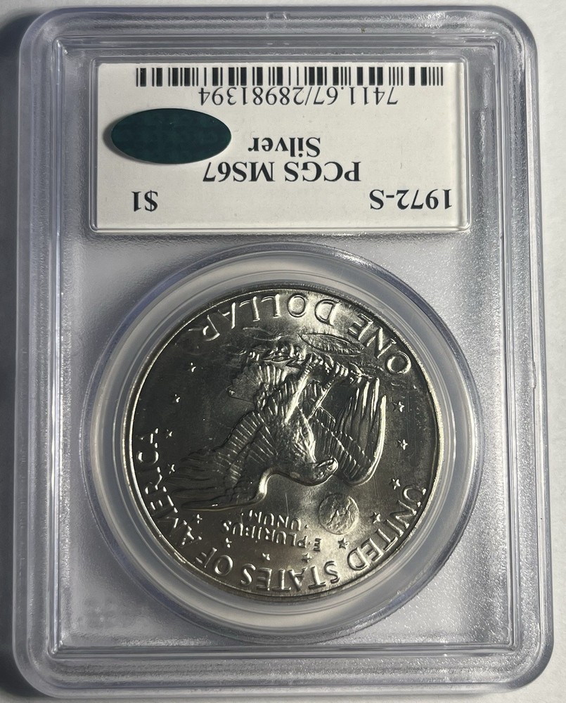 1972-S EISENHOWER IKE SILVER DOLLAR GRADED PCGS MS67 CAC