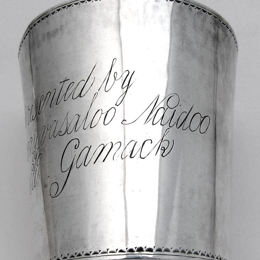 Indian Colonial Presentation Beaker Cup Sterling Silver 1880