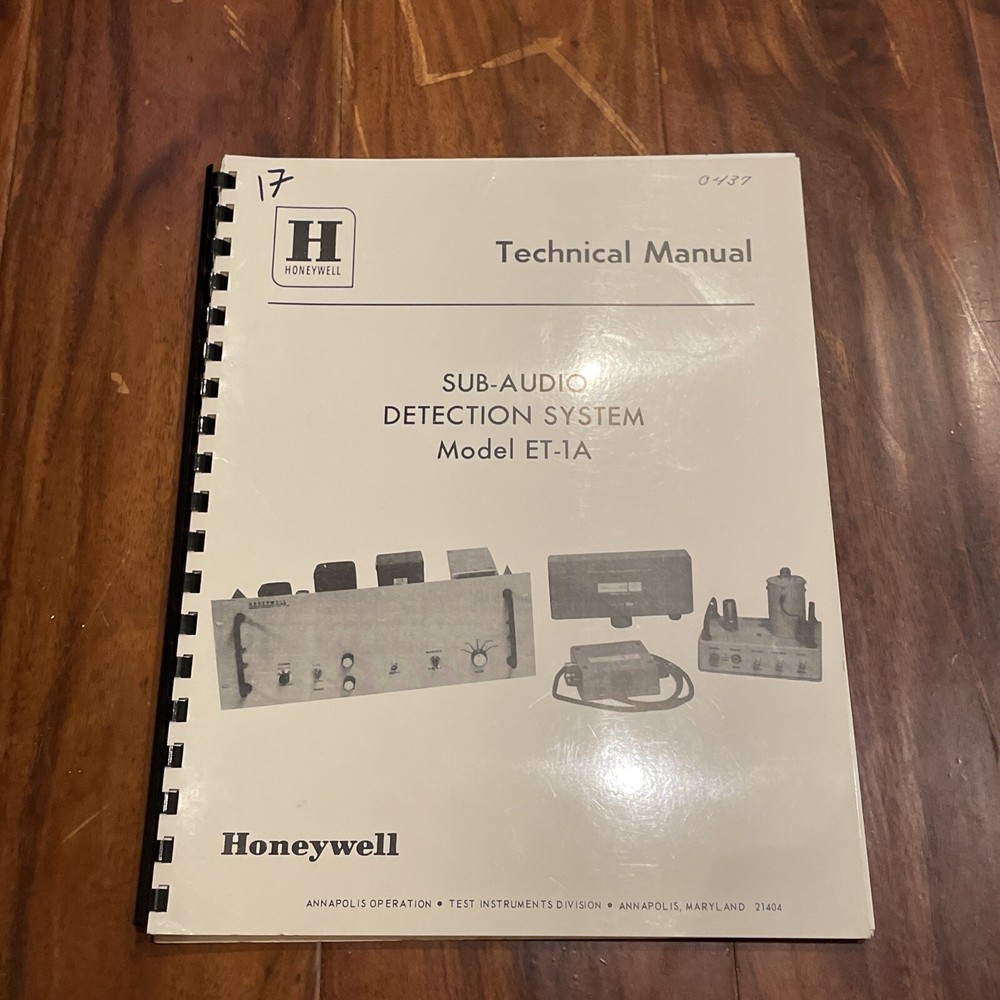 Honeywell Model ET-1A Sub-Audio Detection System Technical Manual 1967