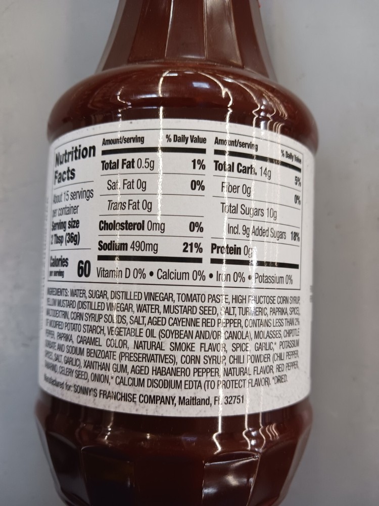 Sonny’s Origin BBQ Sauce 20 Oz.