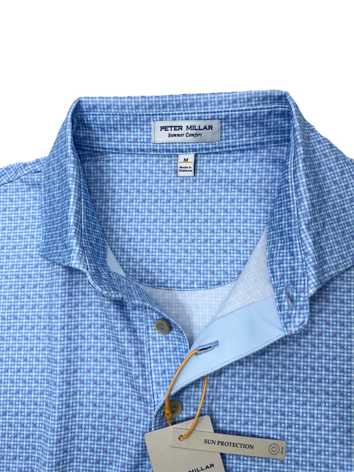 $115 Peter Millar Men's Alta Performance Jersey Polo-Classic Blue-Medium - New