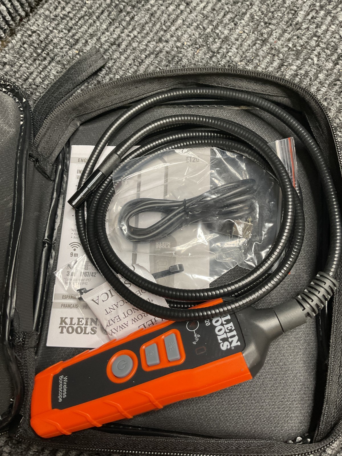 Klein Tools ET20 Wi-Fi Borescope 9mm 6ft Armored Multi