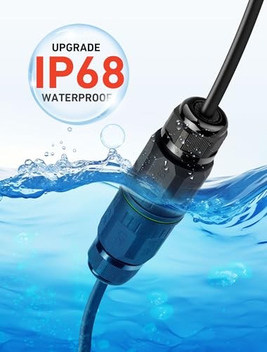 3-Pack Junction Box with 3 Pin Electrical Cable Connectors, IP68 Waterproof, 4