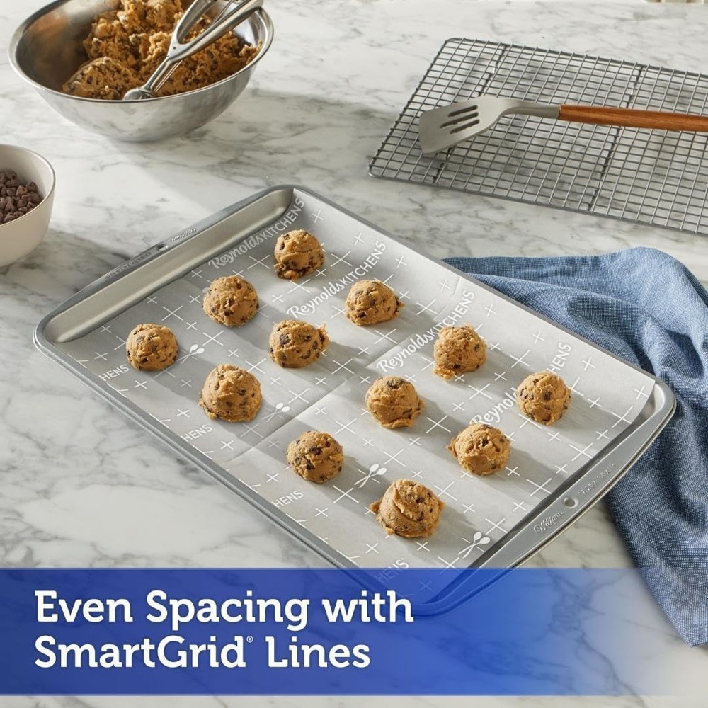 Quality Pre-Cut Baking Sheets with SmartGrid - 12x16, 22 Count for Easy Baking