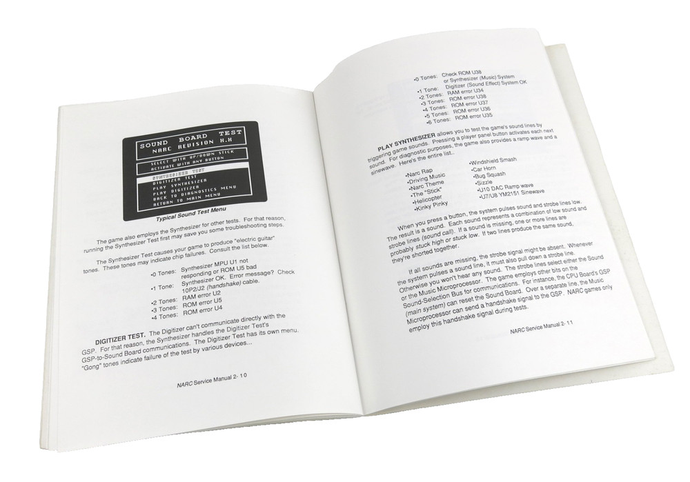Williams NARC Arcade Game Service Manual 1989