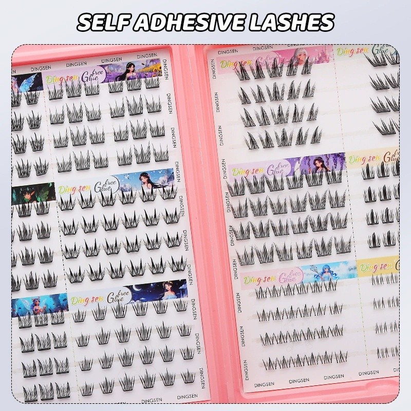 12 Styles Segmented Self-Adhesive False Eyelashes – Mixed Set No Glue