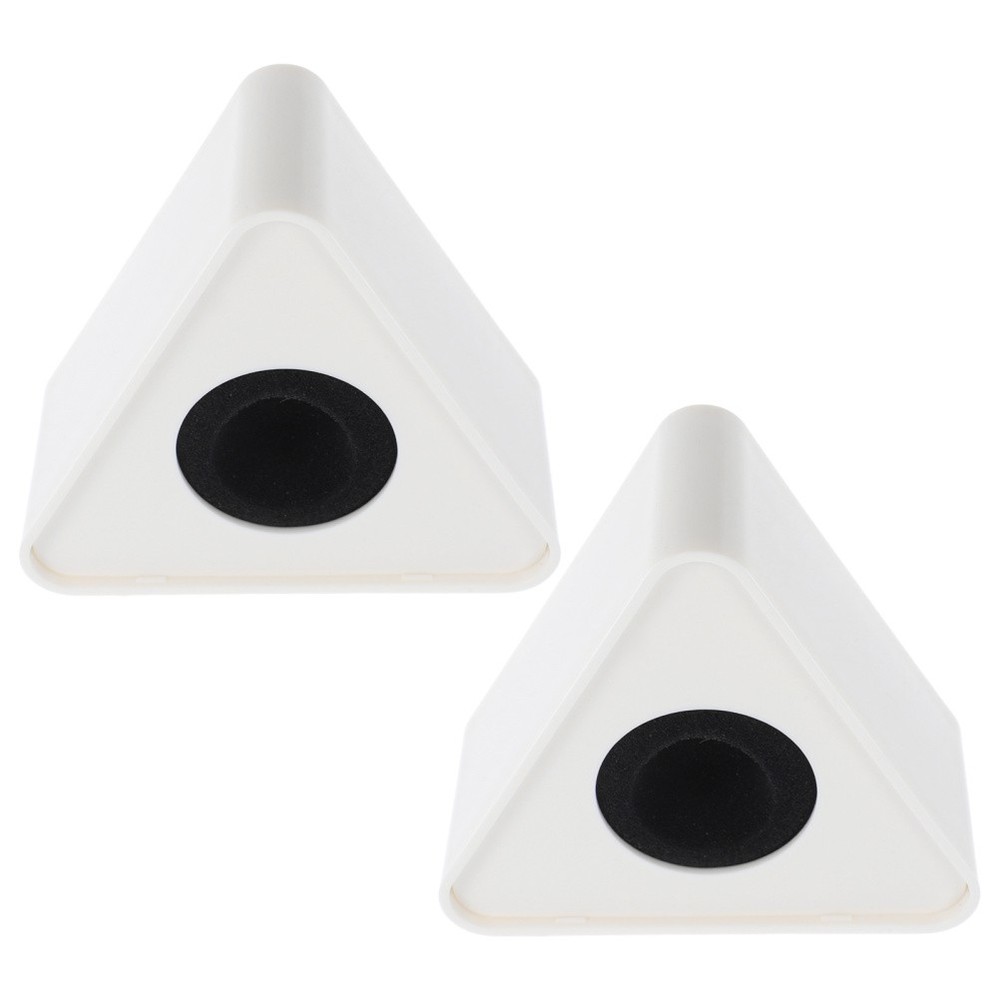 2 Pcs Triangular Interview Logo Mic Flag Station Microphone Clip