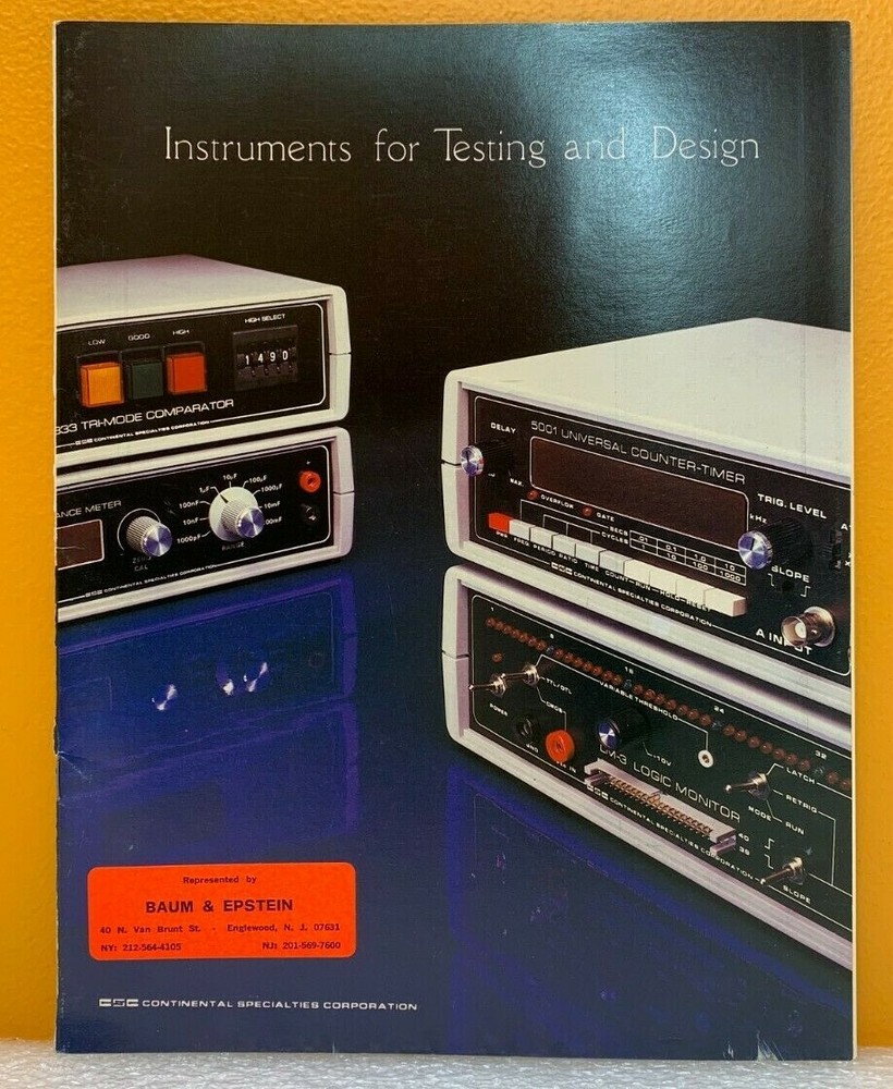 Continental Specialties Corporation Instruments for Testing & Design Catalog.