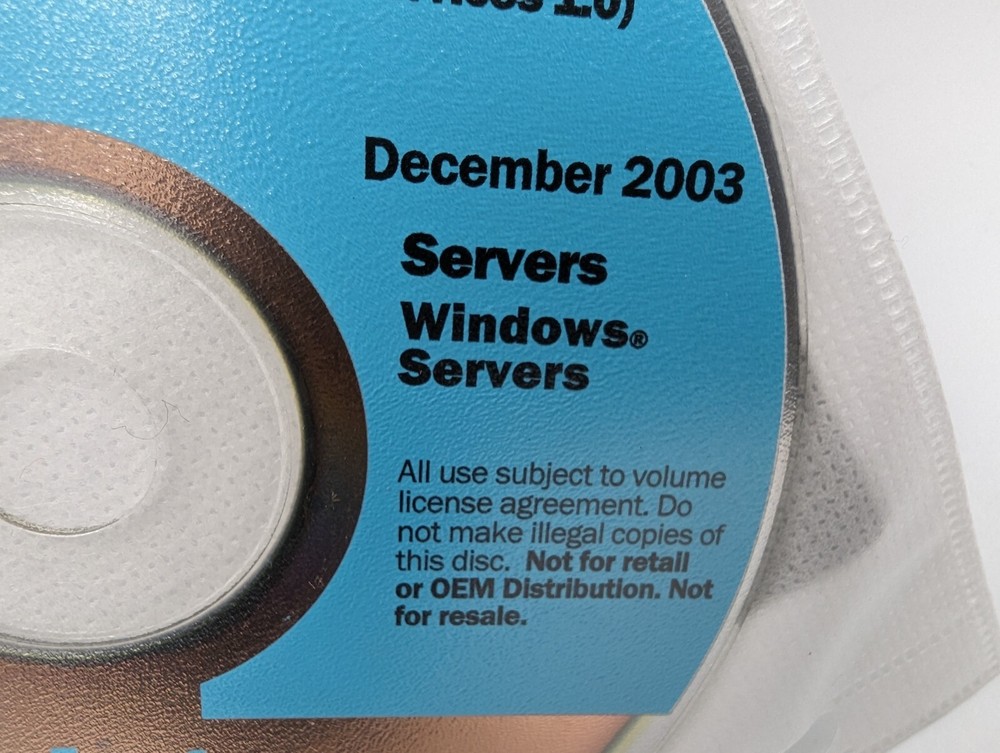 Microsoft Licensing Windows Server 2003 Web Edition CD Disc December 2003