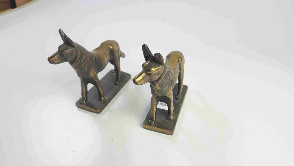 German Shepard Cast Bronze Statue Bookends