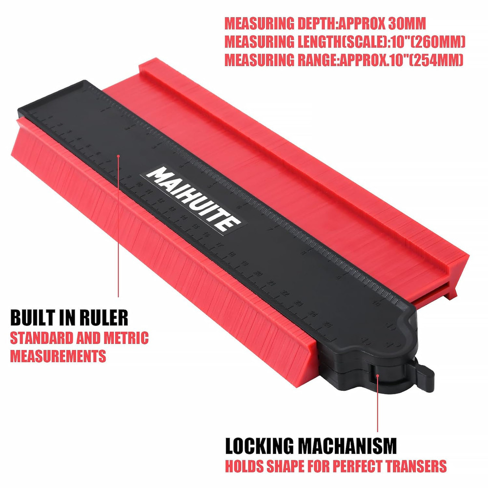 10" Contour Duplication Gauge，Adjustable Lock ，Precisely Copy Irregular Shape...