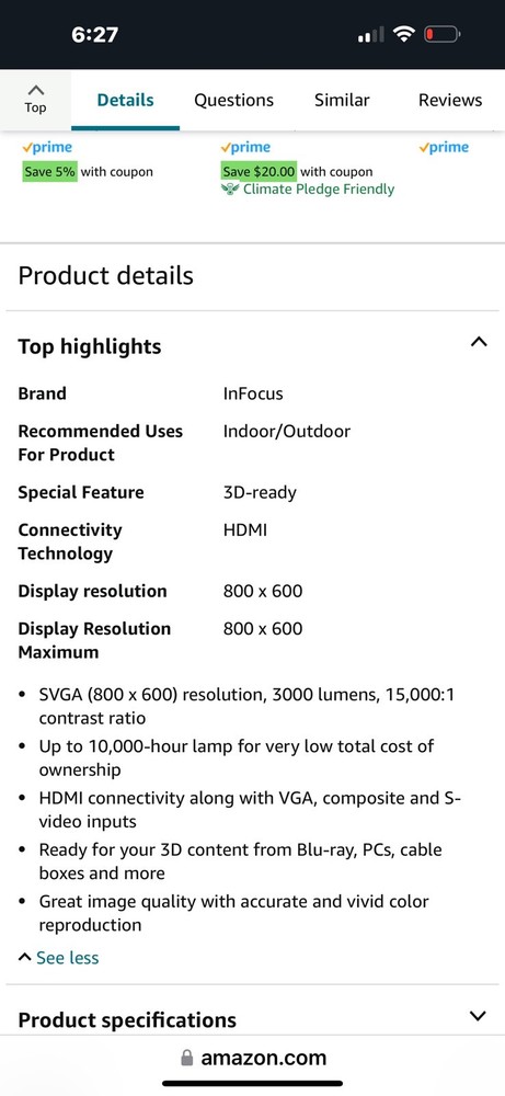 Infocus Projector IN112a