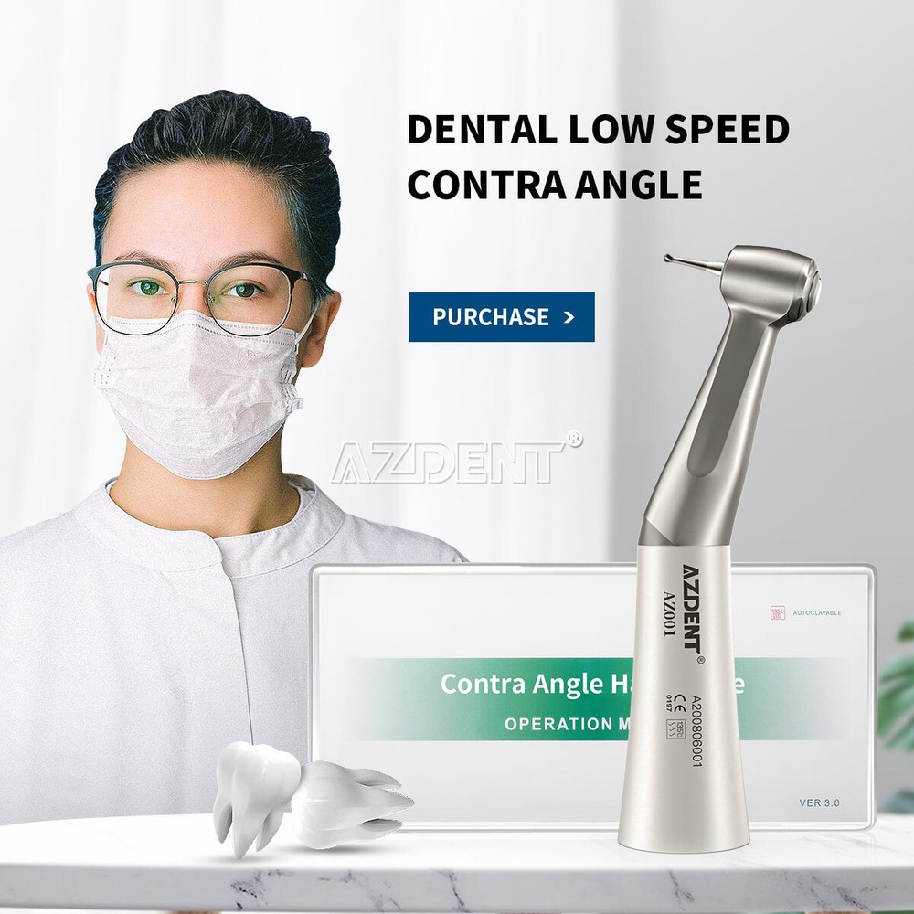 NSK Style Dental Low Slow Speed Handpiece Contra Angle Push Button E-Type Attach