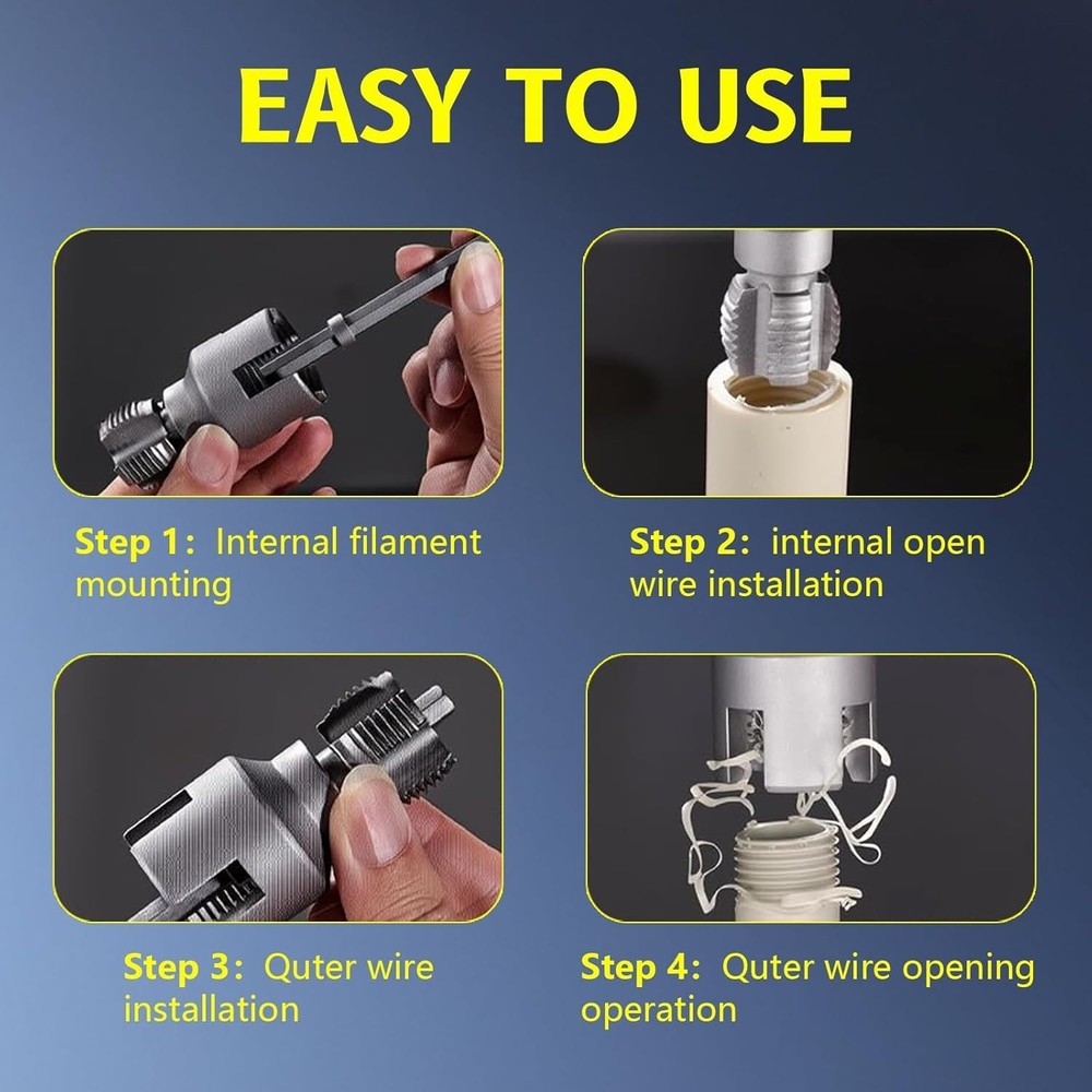 2 PCS Pipe Thread Cutting Tool-Integrated Internal & External Pipe Threading Too