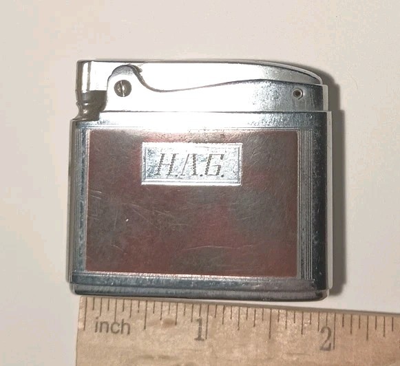 Vintage Working Ronson ADONIS Silver Tone Lighter