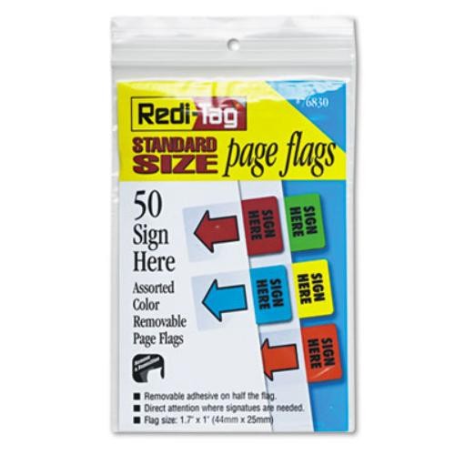 Redi-Tag 76830 Removable Page Flags Assorted 50/Pack