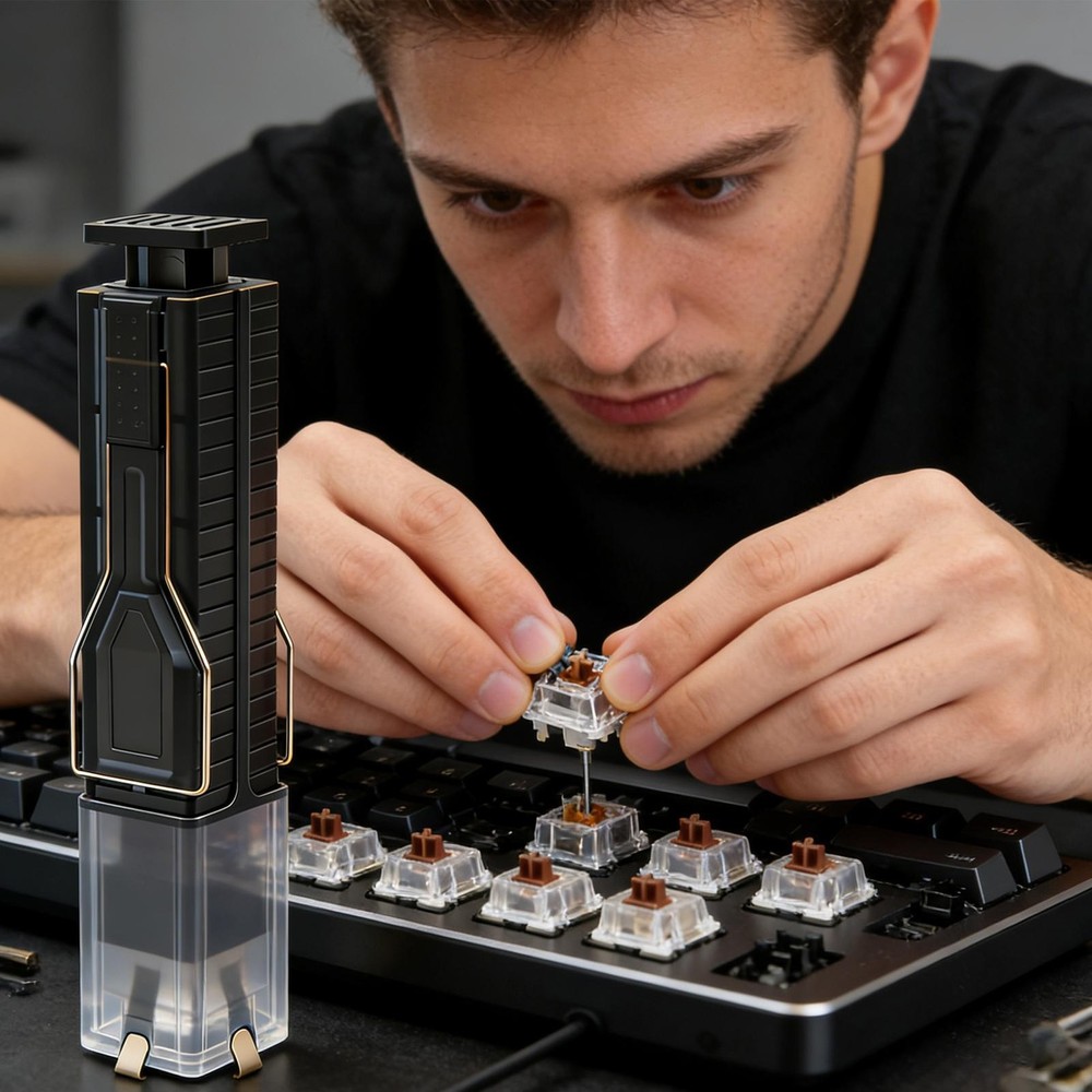 Keyboard Puller 2 in 1 Maintenance Tools with 4-Claw Grip Keycap