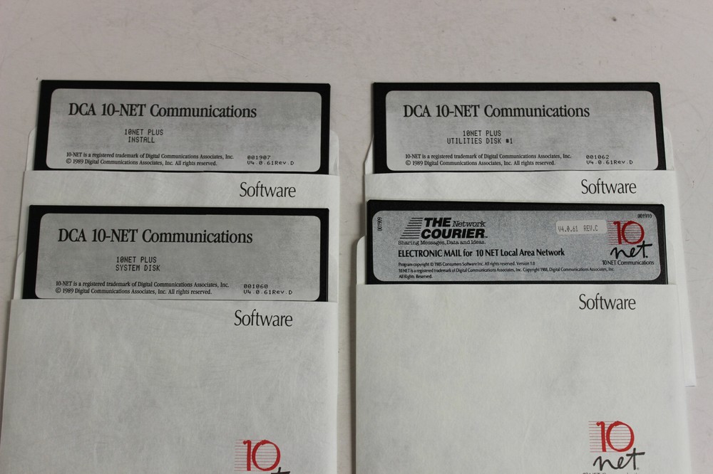 DCA 10 NET PLUS LOCAL AREA NETWORK SOFTWARE LAN V 4.0.61 REV D 5.25 DISKETTES