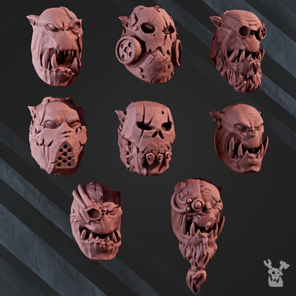 Marauders Kommando Orks Head Bits Set x8 DakkaDakka.Store