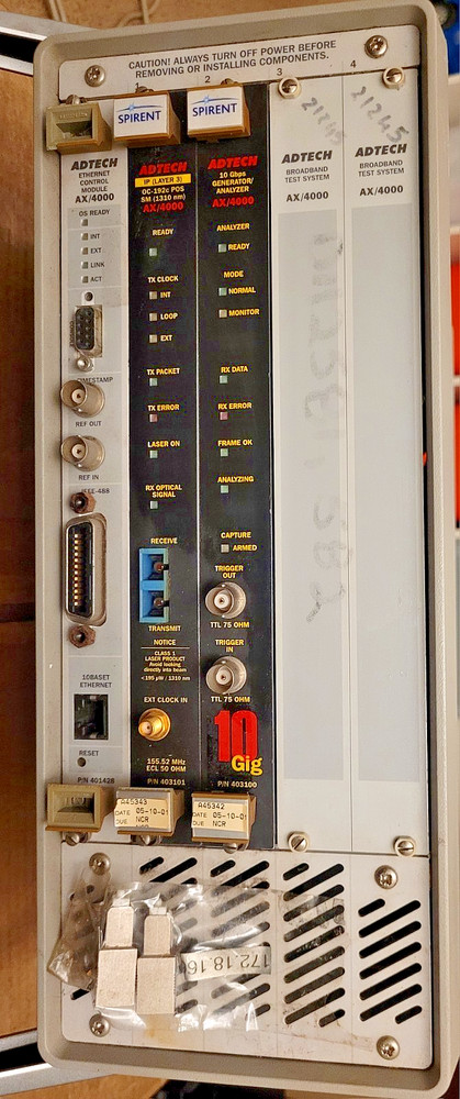 SPIRENT ADTECH AX/4000 BROADBAND TEST SYSTEM 3 MODULES 10 GIG