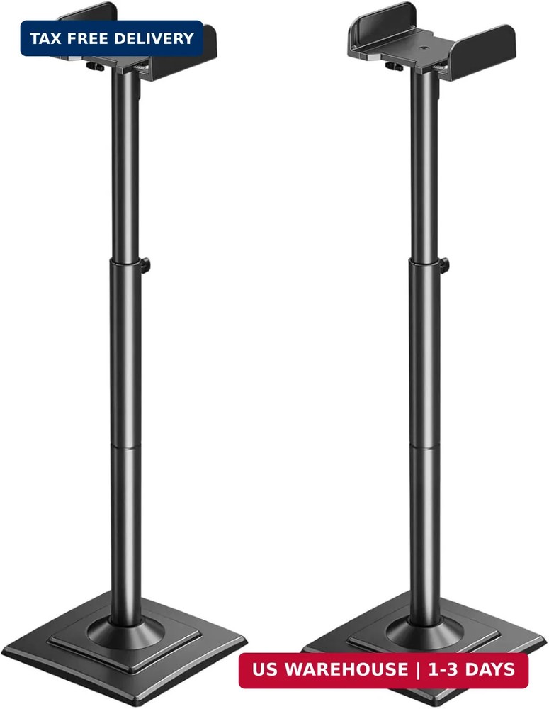ELIVED Universal Speaker Stands Pair Height Adjustable Max 43.3", Surround Sound