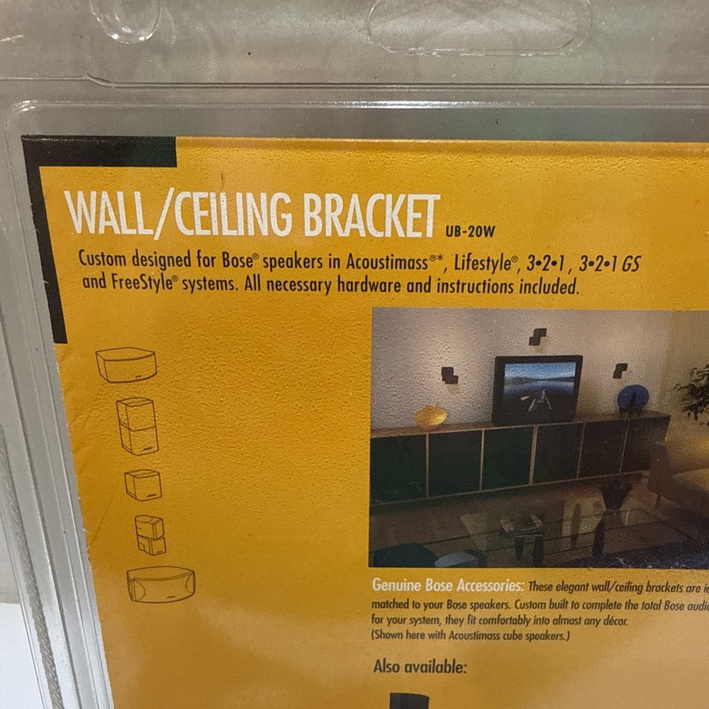 Bose Speaker Mount UB-20W Wall Ceiling Bracket White Cube Universal Bose Mount