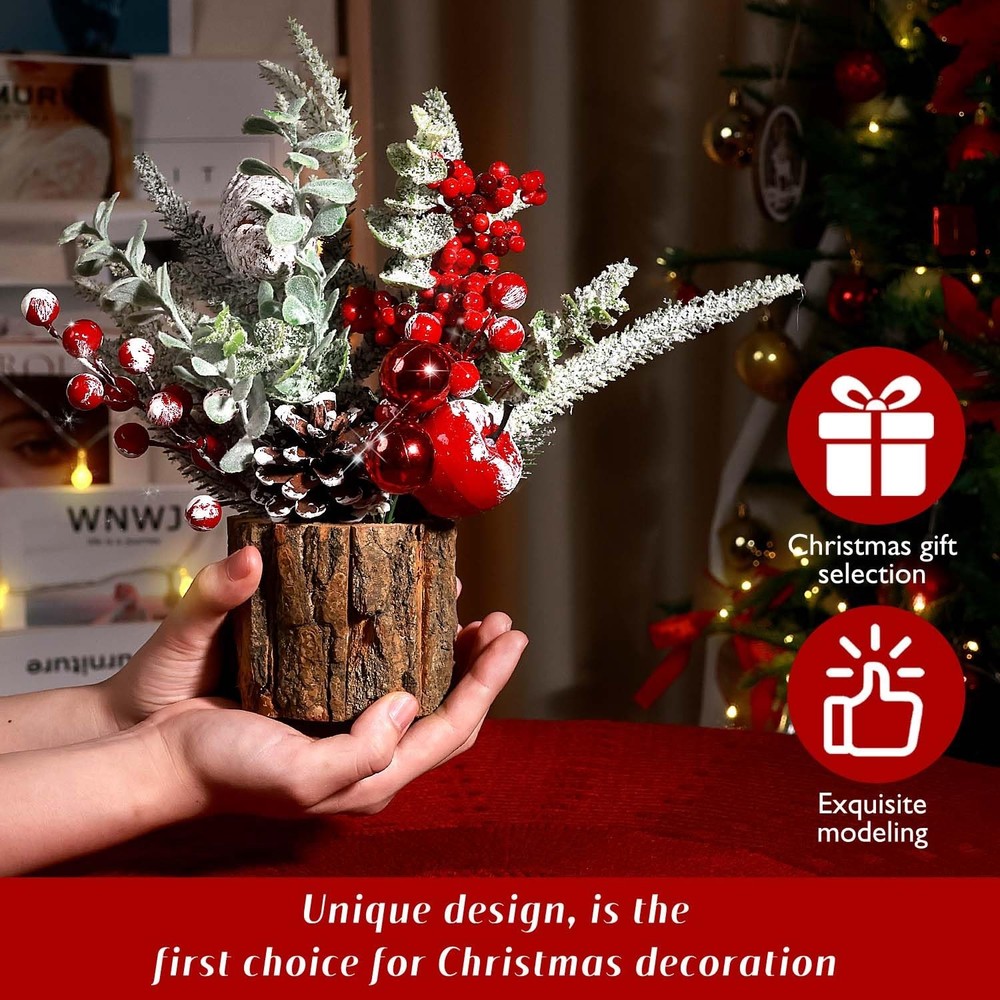 Small Christmas Tree Tabletop Artificial Mini Christmas Tree Decorations with...