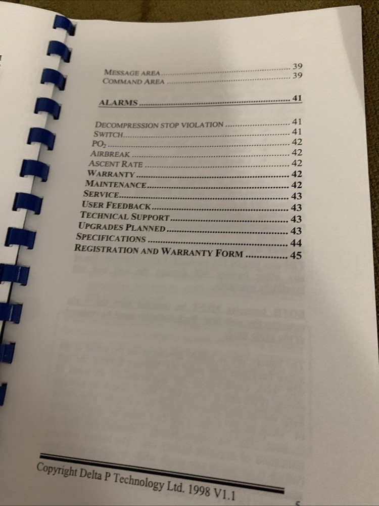 VR3 Scuba Decompression Computer Multi gas Multimode Operators Manual V1.1