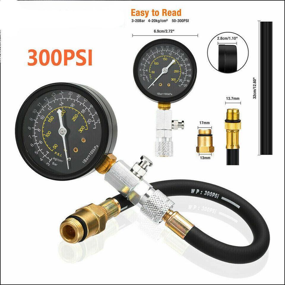 New Engine Compression Tester Testing Gauge Gage Check Test Tool 0-300 PSI