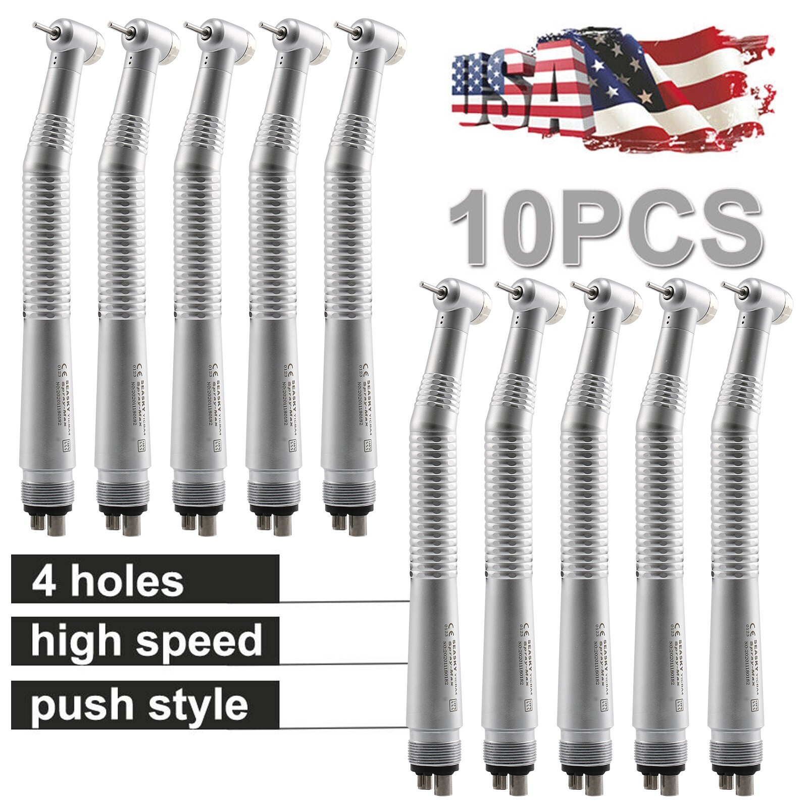 10* NSK PANA MAX Style Dental High Speed Handpiece Push Button 4Hole Air Turbine