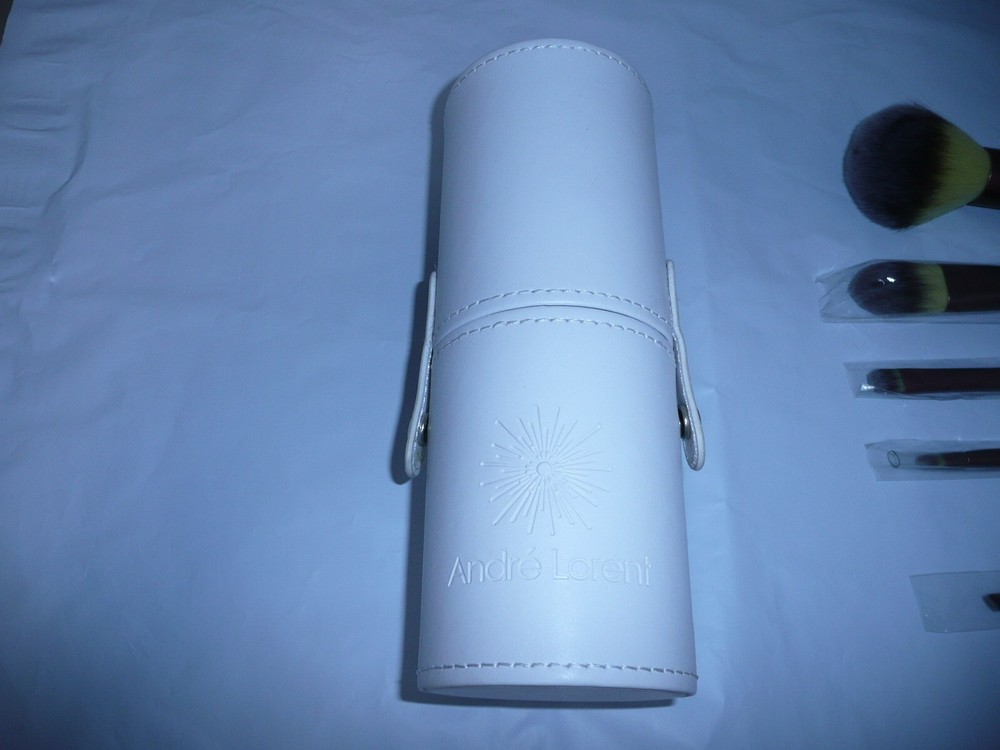 ANDRE LORENT Makeup Brushes 5 Pcs With Leather Box White
