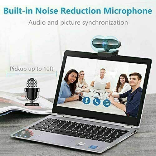 Webcam Full HD 1080P USB Web Camera Built-in Microphone PC Mac Computer Laptop