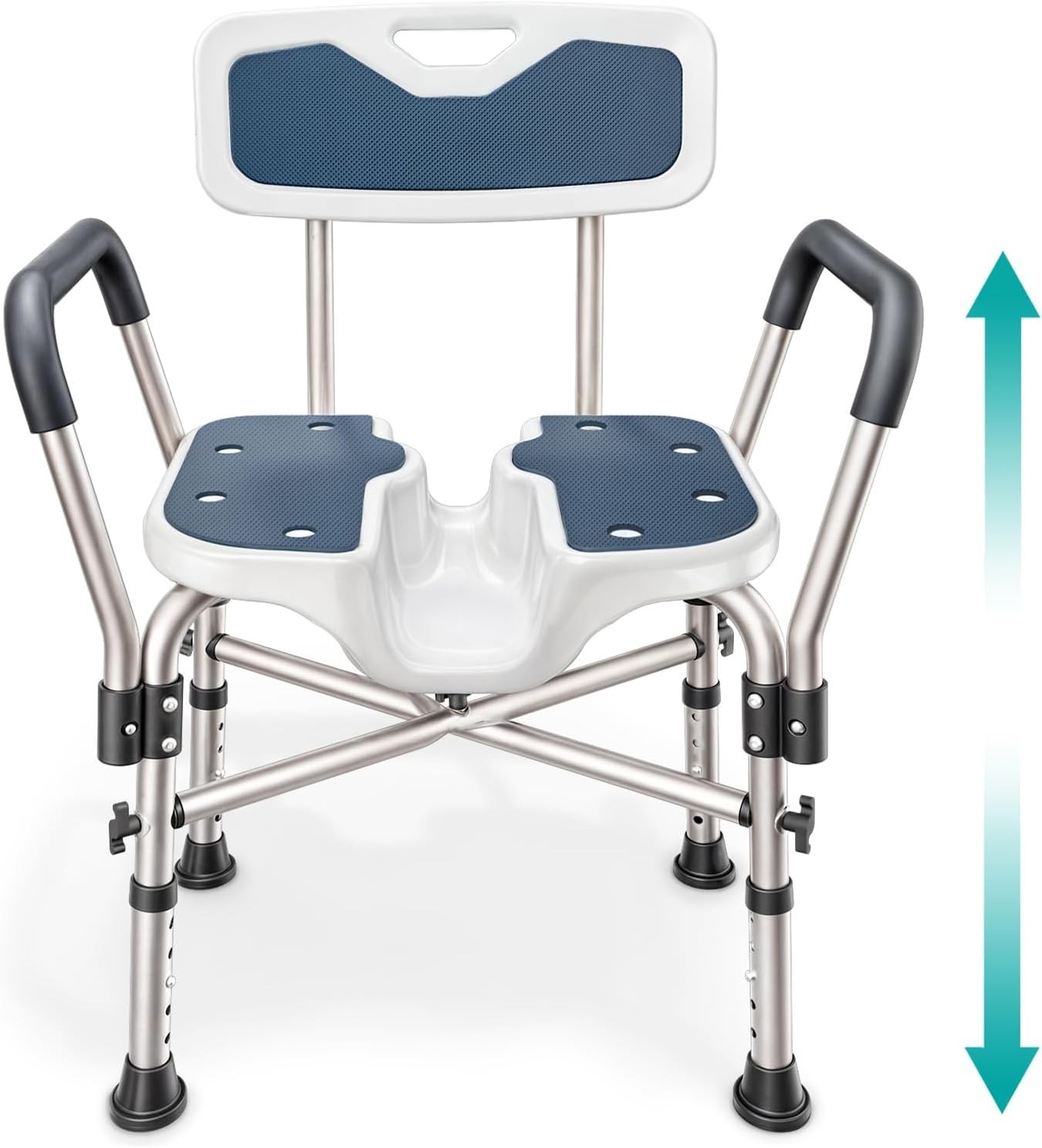 Shower Chair U-Shape Seat Heavy Duty Bath Chair with Back