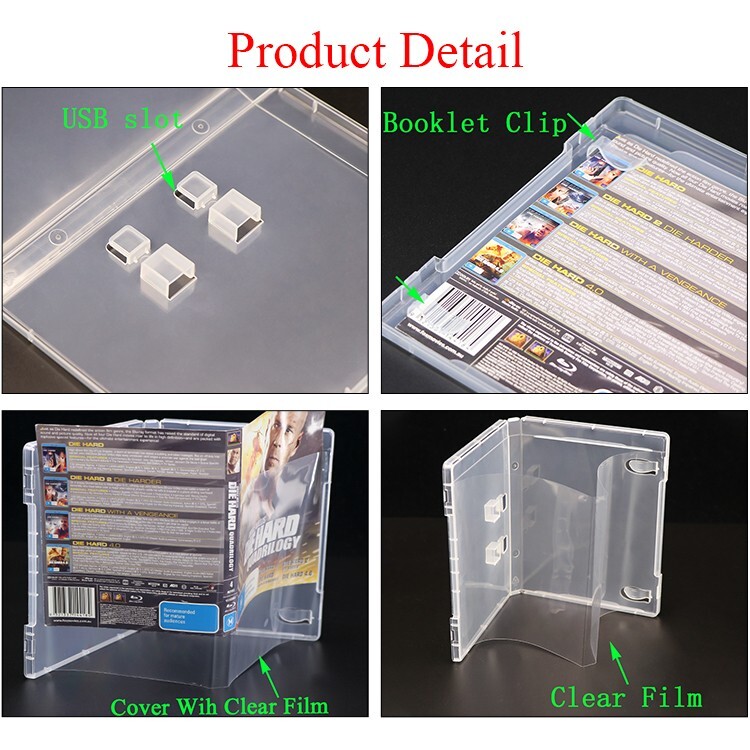 2pcs Plastic Clear 2-Up Pen USB Flash Drive Packaging USB Stick Pendrive Case