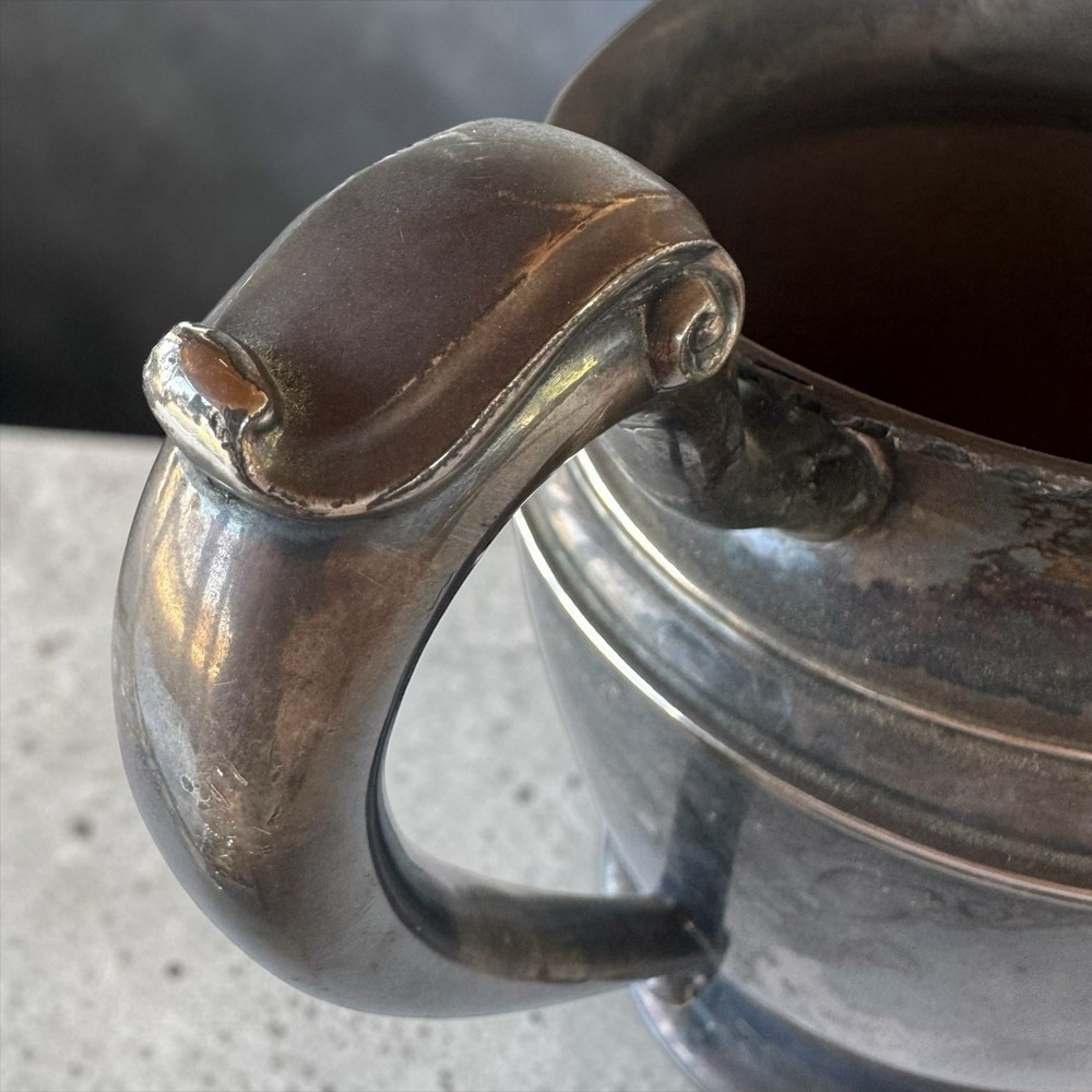 Crescent Silver Plated Designer Tableware Handle Water Pitcher Vintage