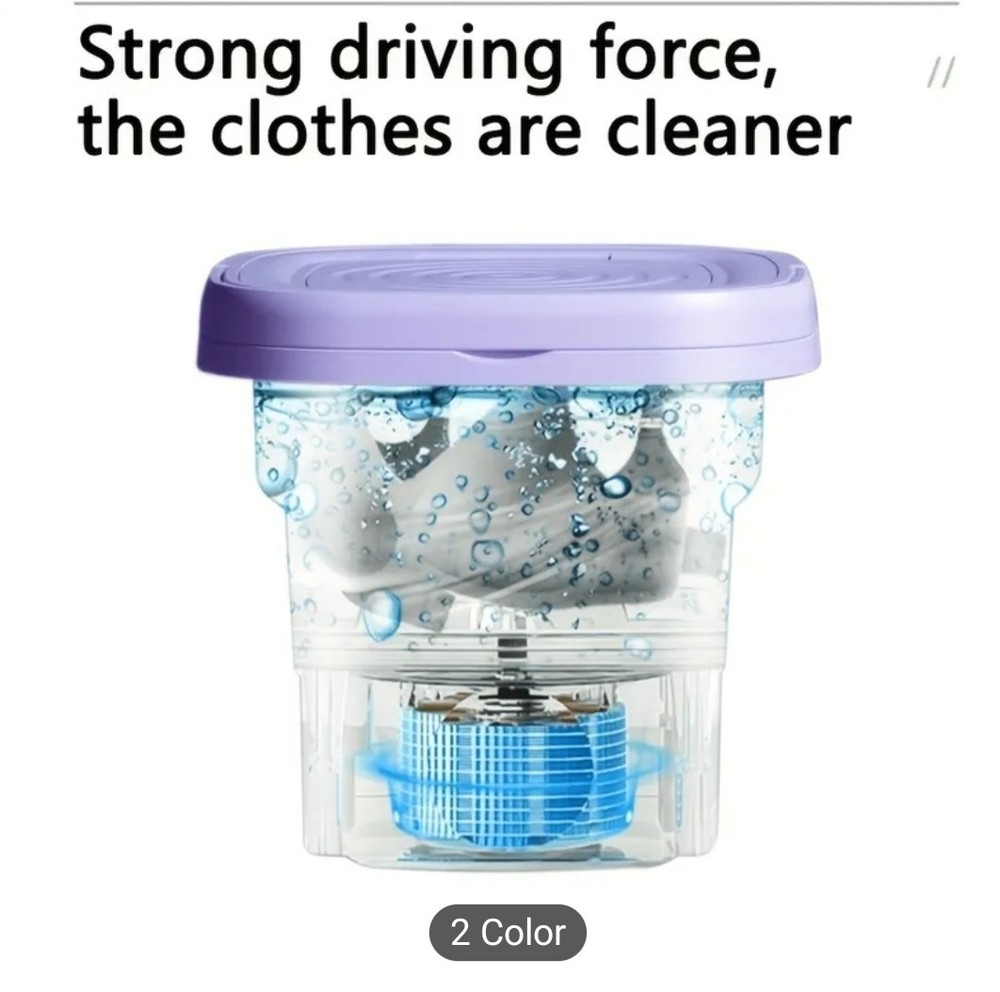 Portable Foldable Laundry Washing Machine 2.38gal Compact Mini Washer for...