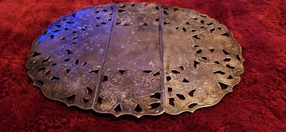 VTG Leonard Silverplate Adjustable Expanding Trivet Tableware Footed